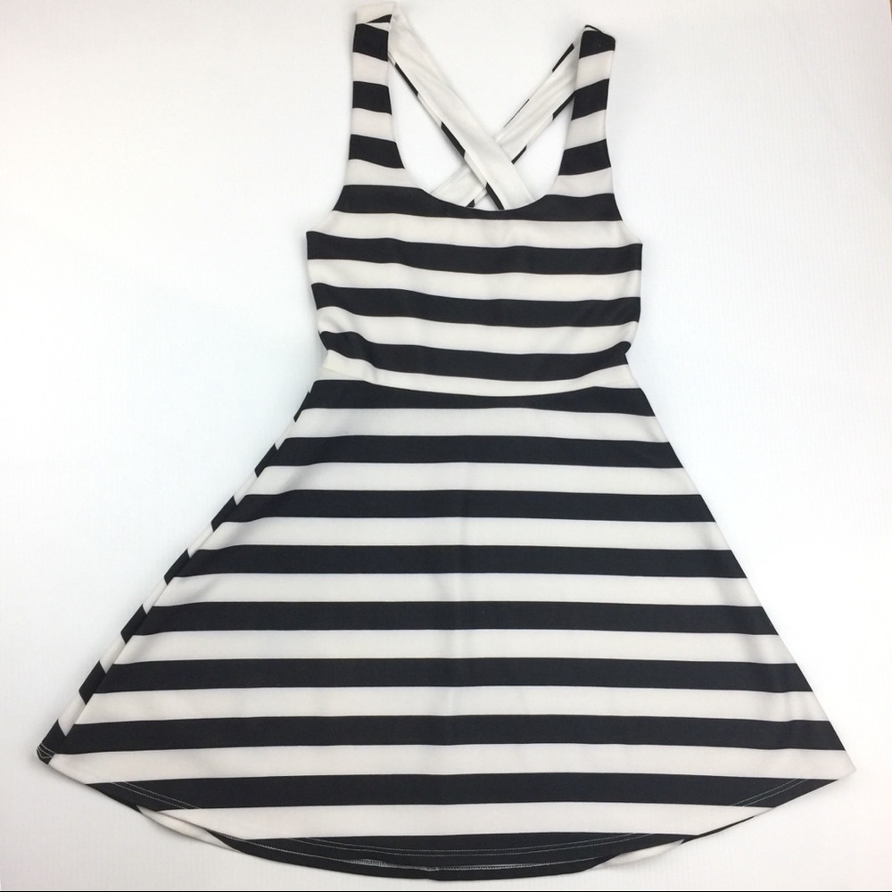 Wet Seal black white stripe dress women xs
